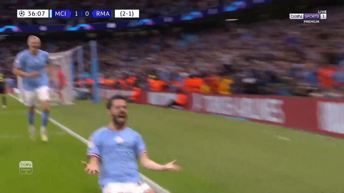 بيرناردو سيلفا يسجّل هدفه الثاني ويمنح التقدّم 2-صفر لمانشستر سيتي!!! #دوري_أبطال_أوروبا #مانشستر_سيتي_ريال_مدريد