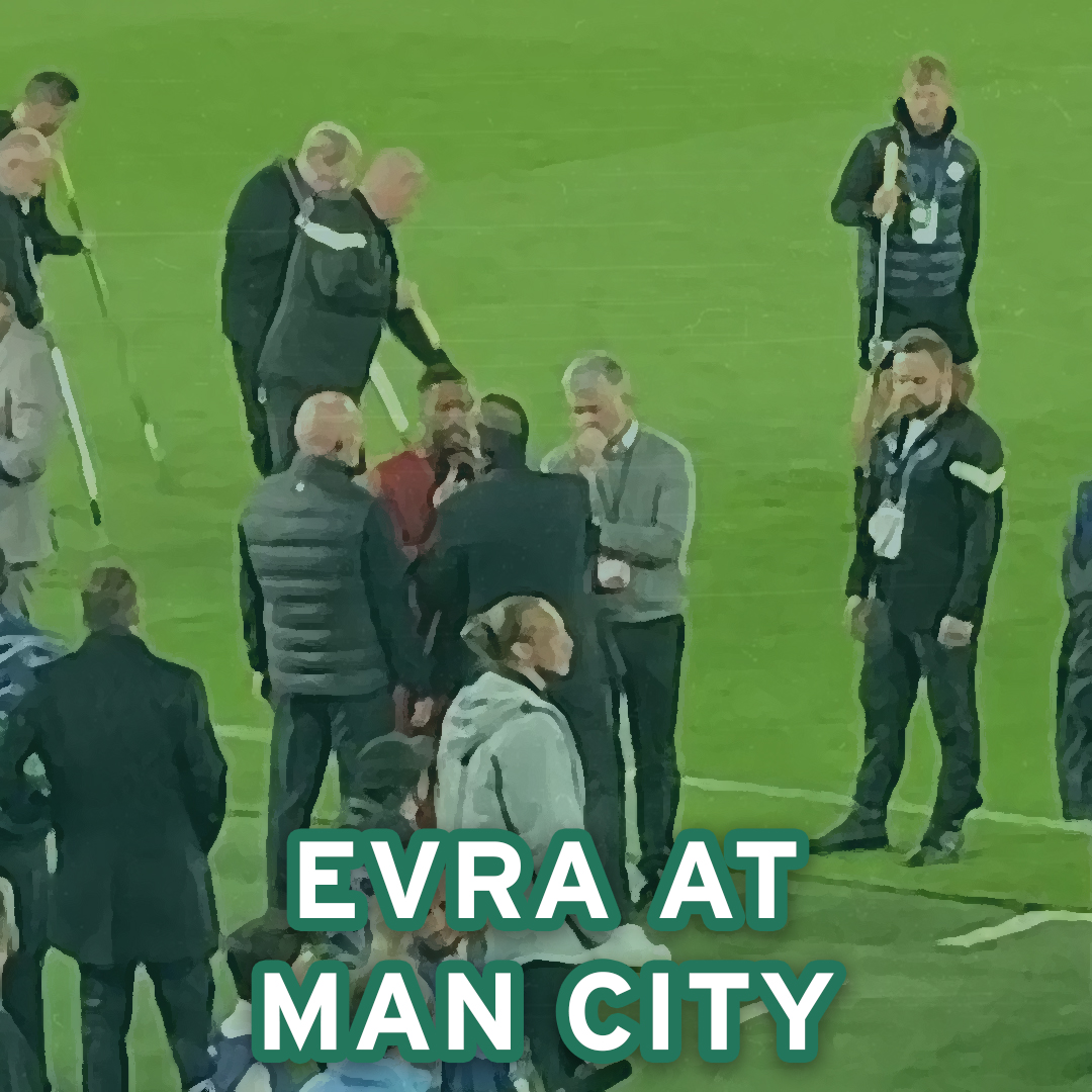 Patrice Evra was involved in an altercation with Man City staff as their players celebrated reaching the Champions League final 😡