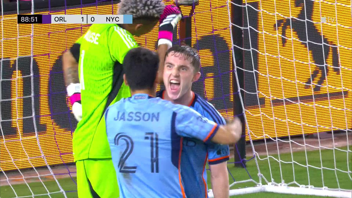 Gabriel Segal's first MLS goal, and what a time for it! @NYCFC equalize in Orlando.