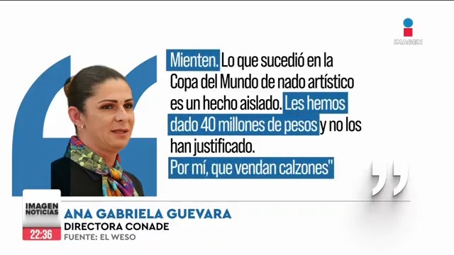 “Por mí, que vendan calzones”, así respondió la directora de la #Conade, AnaGuevara, ante los reclamos por falta de apoyo del gobierno al equipo de nado artístico que ganó 4 medallas en #Egipto. Además, acusó a las atletas de ser mentirosas y ladronas.