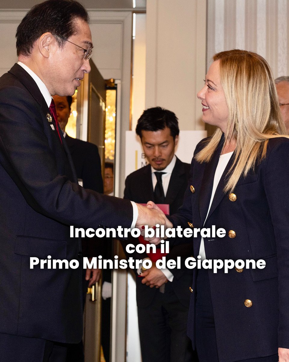 Ringrazio il Primo Ministro giapponese 岸田文雄 per la calorosa accoglienza alla vigilia del Vertice G7 a Hiroshima. Sono molto contenta del nostro Partenariato Strategico che ci sta consentendo di intensificare la nostra collaborazione. Siamo uniti nell'impegno a tutela di un ordine internazionale fondato sulle regole, della pace e della stabilità, da scienza e tecnologia a cooperazione industriale e sicurezza.