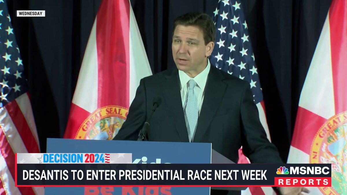 JUST IN: Florida Gov. Ron DeSantis plans to announce his presidential bid next week.