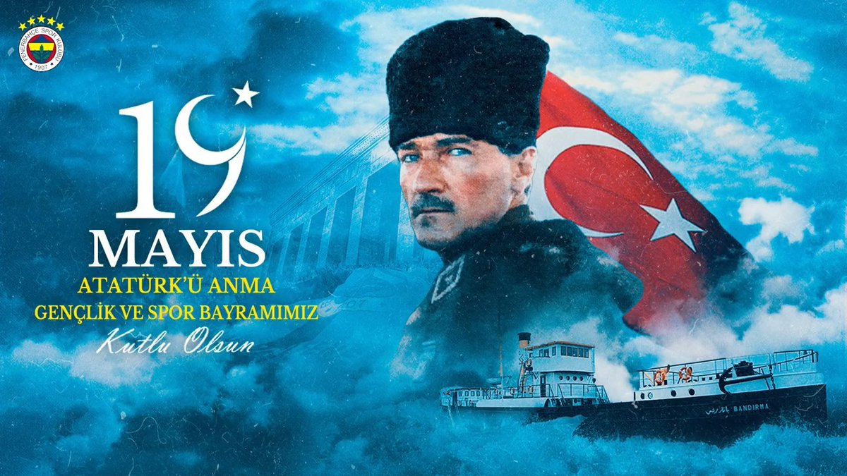 🇹🇷 İlelebet #CumhuriyetinFeneri'yiz, sonsuza dek izindeyiz Atam! 19 Mayıs Atatürk'ü Anma, Gençlik ve Spor Bayramımız kutlu olsun!