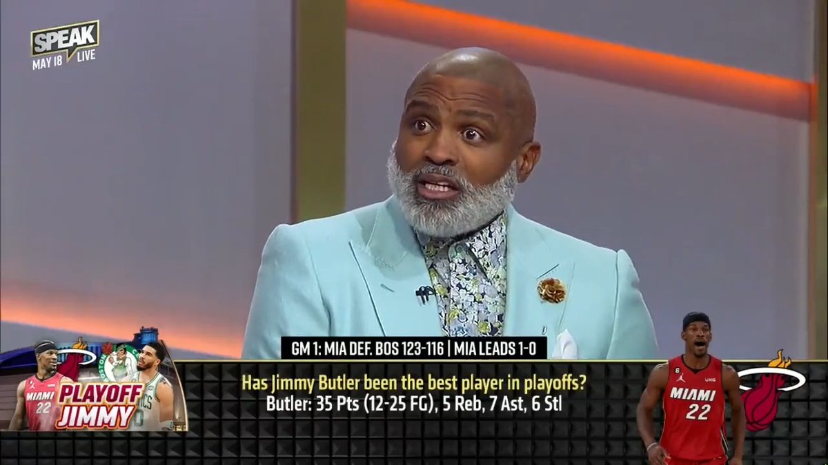 “Jimmy has 7 un-drafted guys. Jimmy has Tyler Hero out. Jimmy has a 37-year-old Kyle Lowry… I’m going with Jimmy.” Cuttino Mobley breaks down why Jimmy Butler has been the best player in the playoffs