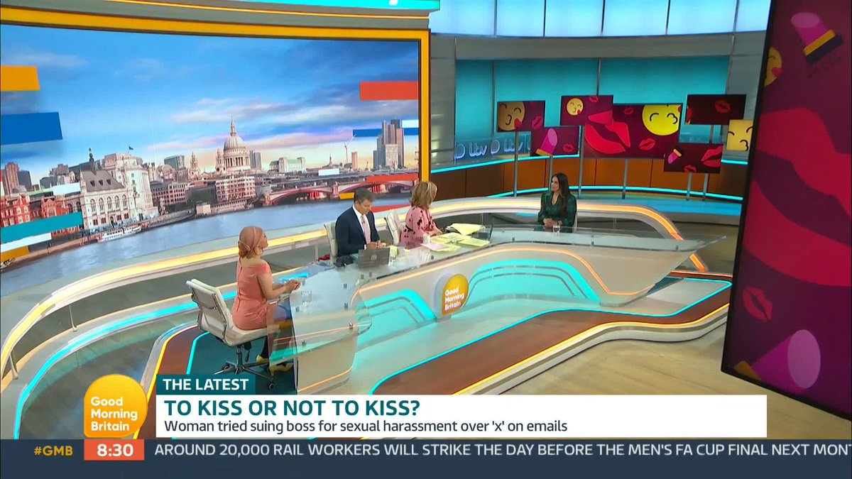 Is it inappropriate to send kisses on work messages? Neev Spencer tells Ben and Kate Garraway that it is 'weird' and 'inappropriate' to put kisses on work messages. However, Sadia Asmat disagrees and says there's nothing wrong with it. What do you think?