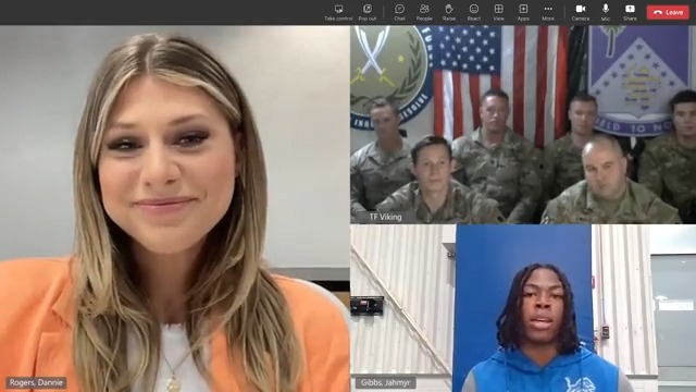 Our two first round draft picks, Jahmyr Gibbs and Jack Campbell, got to chat with the Michigan National Guard stationed in Syria, powered by Microsoft Teams.