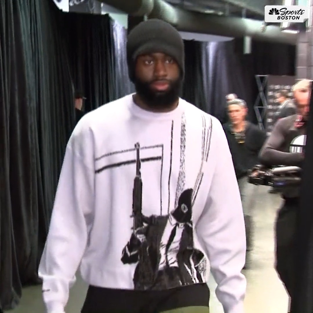 Jaylen Brown arrives for Game 2 of the Celtics vs. Heat ECF matchup 👀