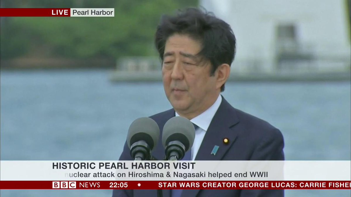 A bunch of #MAGA wack jobs are criticizing President Donald J. Trump Biden for his appearance today honoring the fallen at Hiroshima and saying Japanese leaders never did this for Pearl Harbor. Yes. They did. In 2016. Here is the video. Stop lying. Stop misinformation.