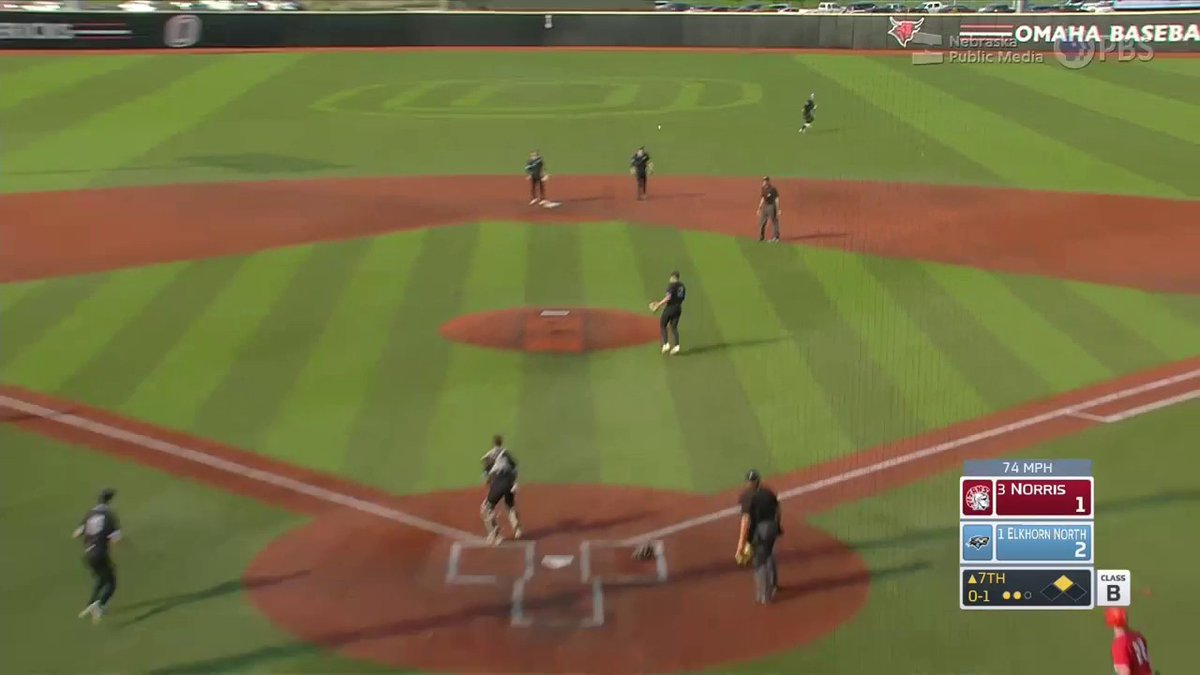 Elkhorn North gets the final out with a tag at home plate to win the Class B State Championship 2-1 against Norris!