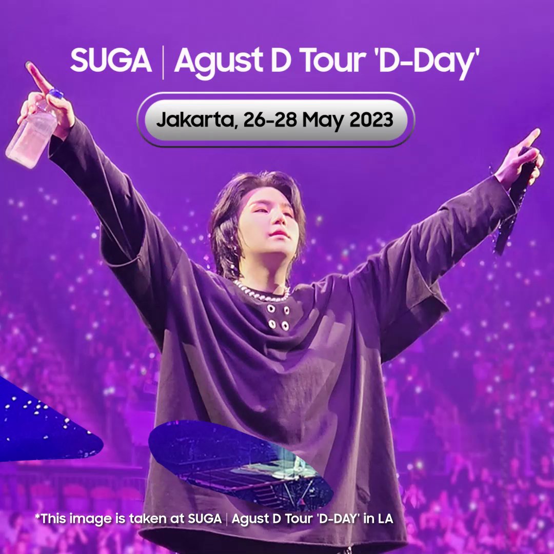 🥁 drum roll, please. A special announcement is coming📢 Samsung Galaxy S23 Series 5G are thrilled to be part of the AGUST D Tour Jakarta on 26-28 May 2023. RT if you're excited too to see #GalaxyxSUGA with #GalaxyS23 Visit our exclusive booth only at Hall 7, ICE BSD. See you!