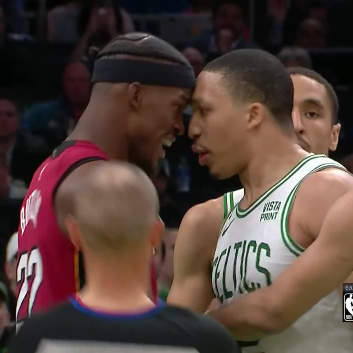 The Heat outscored the Celtics 24-9 after this Jimmy and Grant face-off 😳🌶️