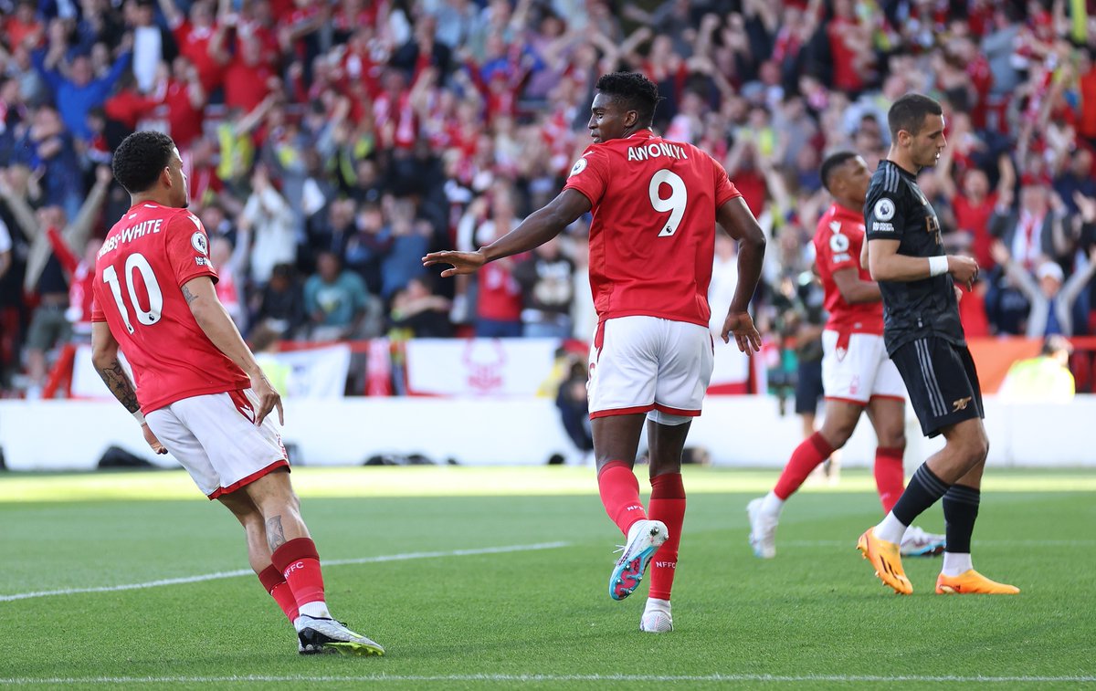 ⚽ Fifth goal in three matches 👀 It could be the goal that keeps Nottingham Forest in the #PL 😬 City will be crowned champions if it ends like this This is a big goal from Taiwo Awoniyi 📺 Stream #NFOARS live: