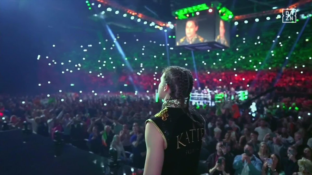 The icon that is Katie Taylor makes her way to the ring in front of her home fans 💚 #TaylorCameron