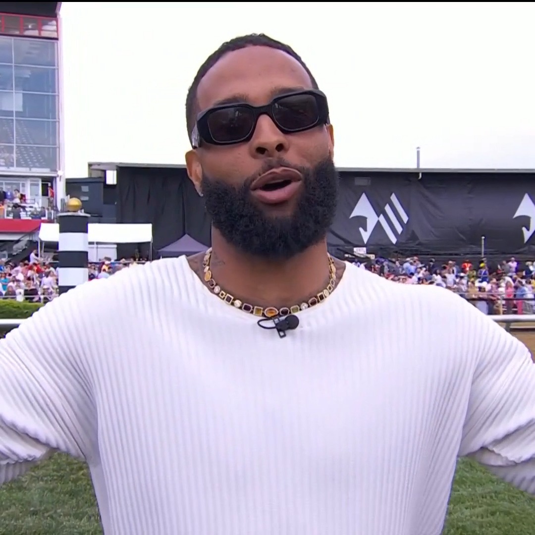RIDERS UP!! Odell Beckham Jr already fitting right in here at the Preakness in Baltimore! (via NBC Sports)