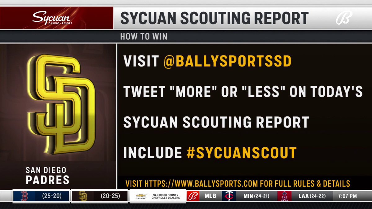 Will the Padres get 4 or more hits off Sale's fastball? Reply "More" or "Less" and use #SycuanScout to enter the sweepstakes! Full rules and details: