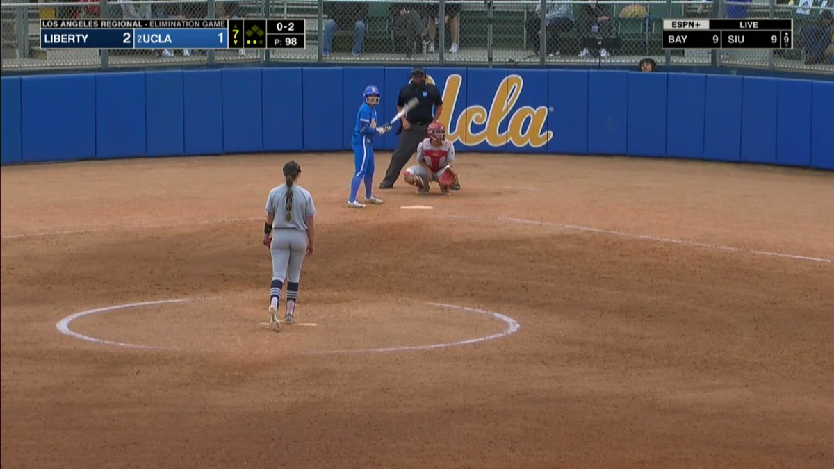 🚨 NO. 2 HAS BEEN ELIMINATED IN JUST TWO GAMES 🚨 #RoadToWCWS x 🎥 ESPN2 / Liberty Softball
