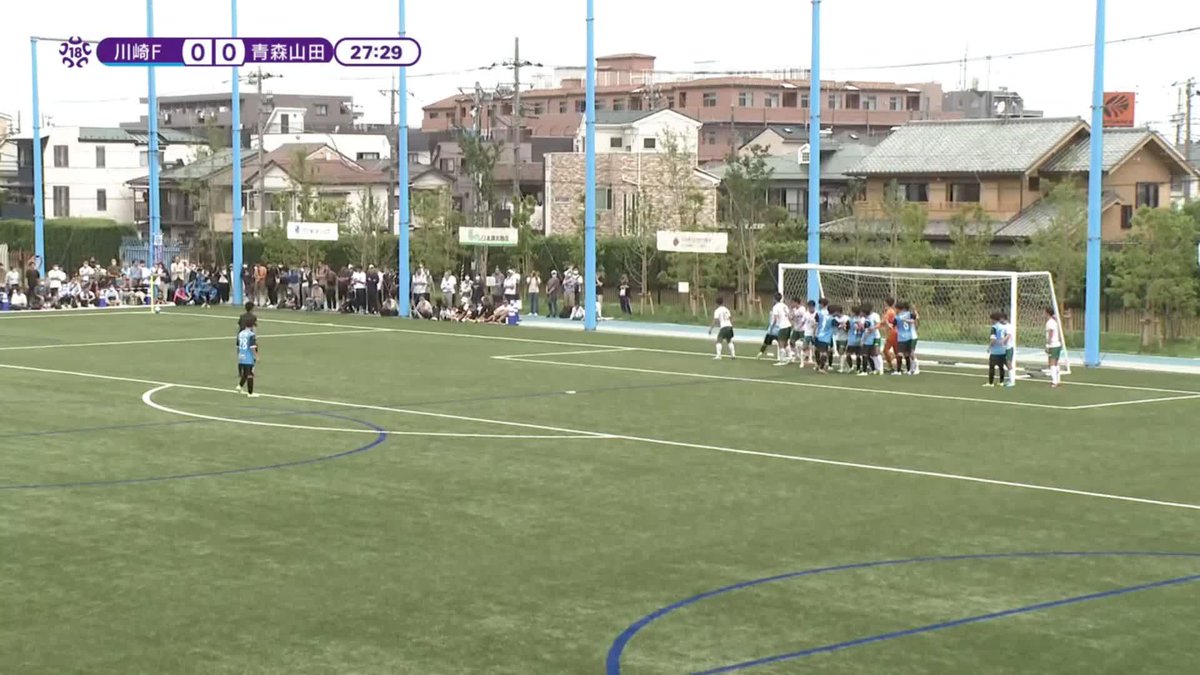 CKの流れから #川崎F 先制‼ 左サイドから仕掛けて #岡崎寅太郎 選手がヘディングで決める⚽ EAST 第7節 #川崎フロンターレU18 vs. #青森山田高校 #高円宮U18 プレミアリーグ2023 毎節注目試合を配信