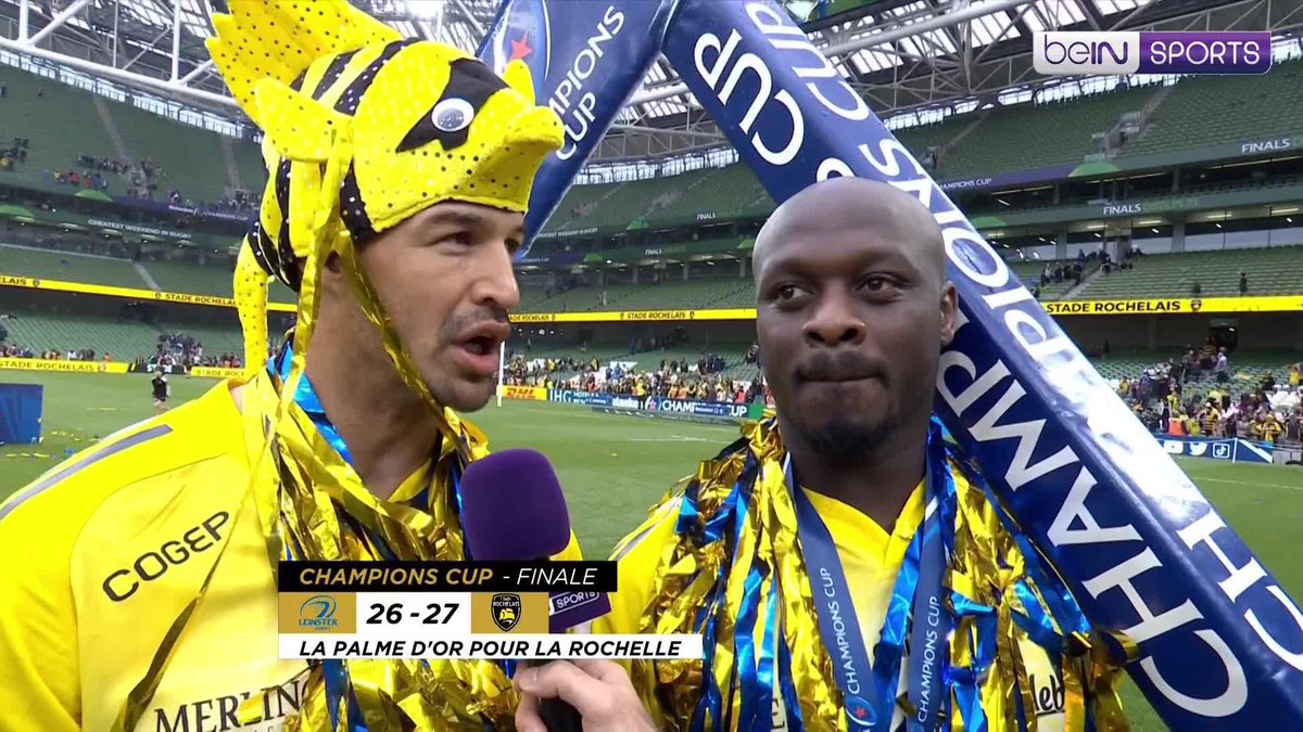Dillyn Leyds and Raymond Rhule after La Rochelle win back to back Investec Champions Cup Trophies #SaffasAbroad