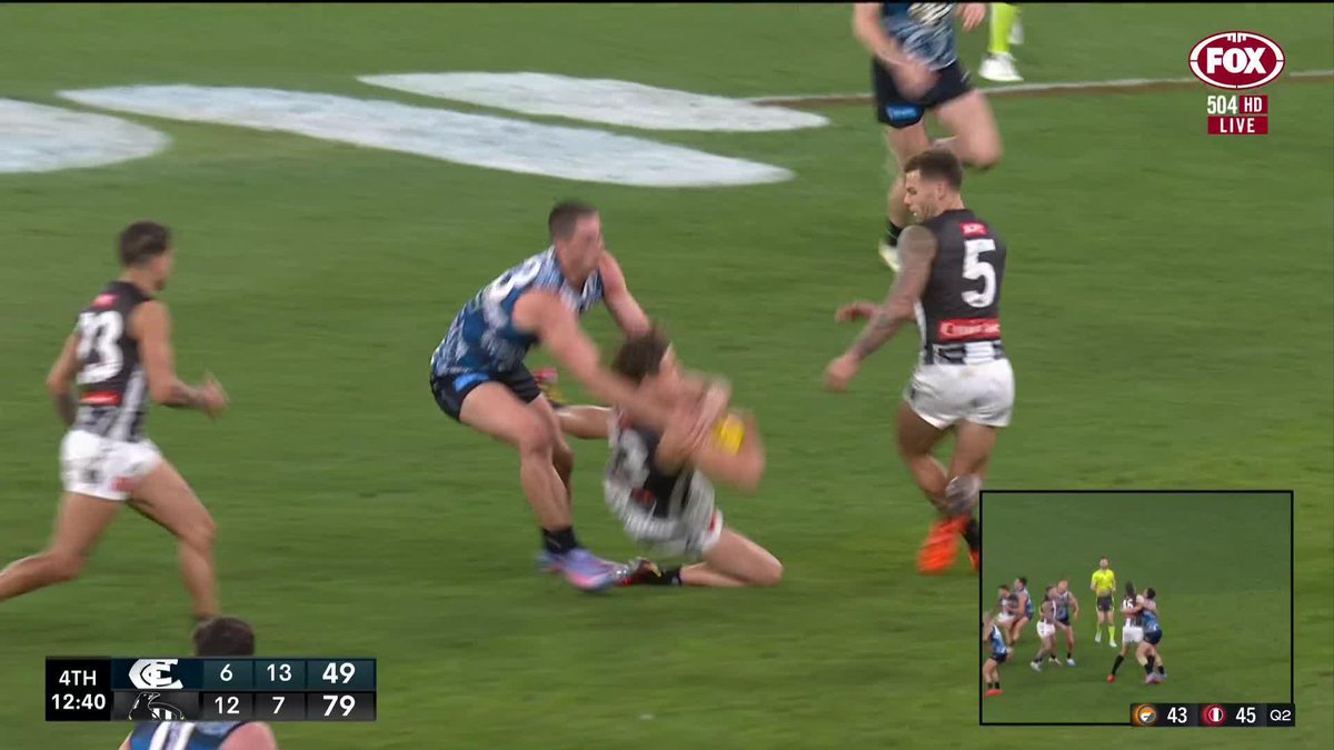 Free kick for Jack Ginnivan or right decision by the umpire? 📺 Watch #AFLBluesPies LIVE on ch. 504 or stream on Kayo: ✍️ BLOG 🔢 MATCH CENTRE