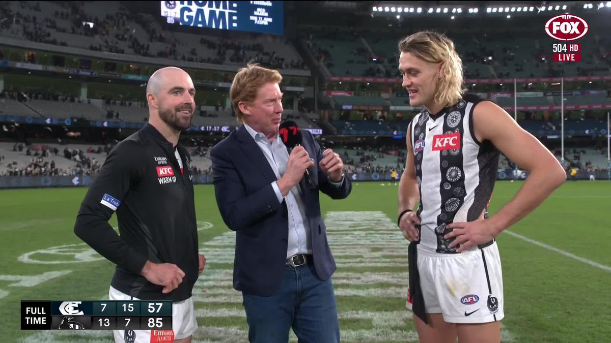 Steele Sidebottom was "laughing" at how Carlton kept kicking it to Darcy Moore 👀 📺 Watch #AFLBluesPies LIVE on ch. 504 or stream on Kayo: ✍️ BLOG 🔢 MATCH CENTRE