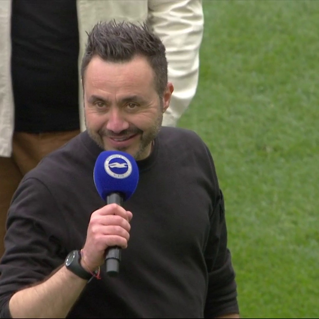 "We want to play in Europa League not in the Conference League" Roberto De Zerbi with a message to the Brighton fans after sealing European football next season 🔵⚪️