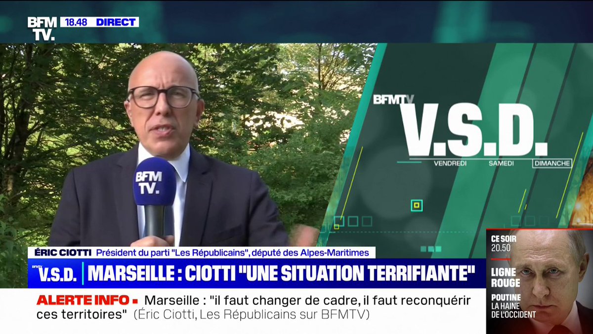 Trafic de drogue: Éric Ciotti (Eric Ciotti) souhaite "s'attaquer à la consommation, qu'on a trop longtemps banalisée"