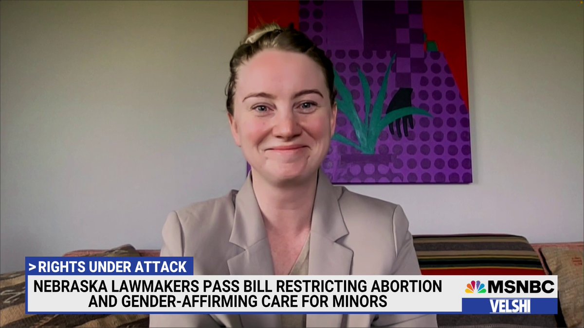 “I do think that the world in general is not that hateful– it’s just lawmakers,” Senator Megan Hunt, whose son is trans, on the passage of a bill in Nebraska restricting abortion access & gender-affirming care. "They're letting themselves be bullied."#velshi