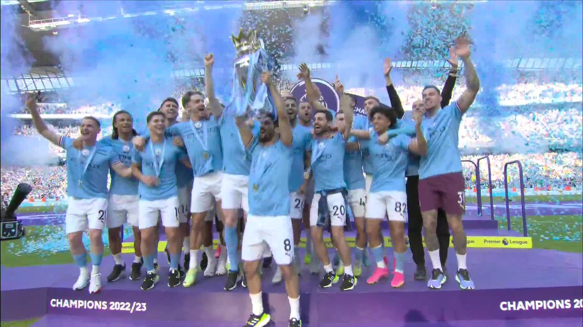 𝗢𝗙𝗙𝗜𝗖𝗜𝗔𝗟𝗟𝗬 𝗖𝗥𝗢𝗪𝗡𝗘𝗗: #ManCity are Premier League Champions 𝗬𝗘𝗧 𝗔𝗚𝗔𝗜𝗡!!! 🏆