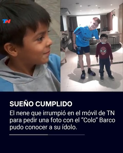 ❤️ SUEÑO CUMPLIDO PARA CRISTIAN ❤️ El nene que irrumpió en el móvil de TN para pedir una foto con el “Colo” Barco pudo conocer a su ídolo y sacarse una foto con él