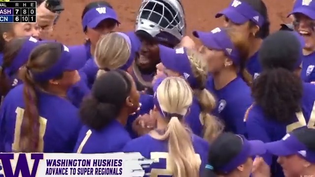 Miracle on Montlake 🤯 A 7-run 7th inning lifts Washington Softball past McNeese in game seven to advance to its 17th Super Regional in program history. #Pac12SB | #RoadToWCWS