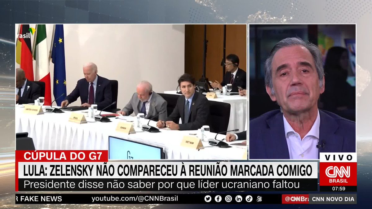 O comentarista da CNN Marco Antonio Villa analisou a participação do presidente Lula (PT) na cúpula do G7, no Japão. Villa concordou com as atitudes do presidente e afirmou que os países do norte global precisam entender que "o mundo mudou" no aspecto geopolítico. #CNNNovoDia