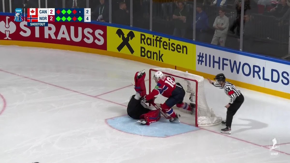 For the second time ever, Norges Ishockeyforbund beats Hockey Canada at the #IIHFWorlds!