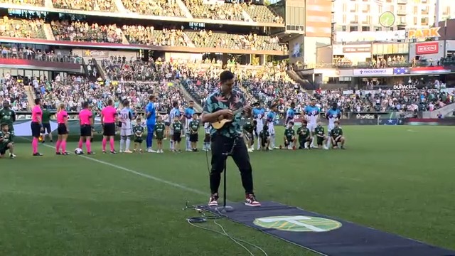 Rocking the Ukulele 🤙 Thanks to Travis Stine for giving us a unique anthem experience this past weekend! #AAPIMonth x #RCTID