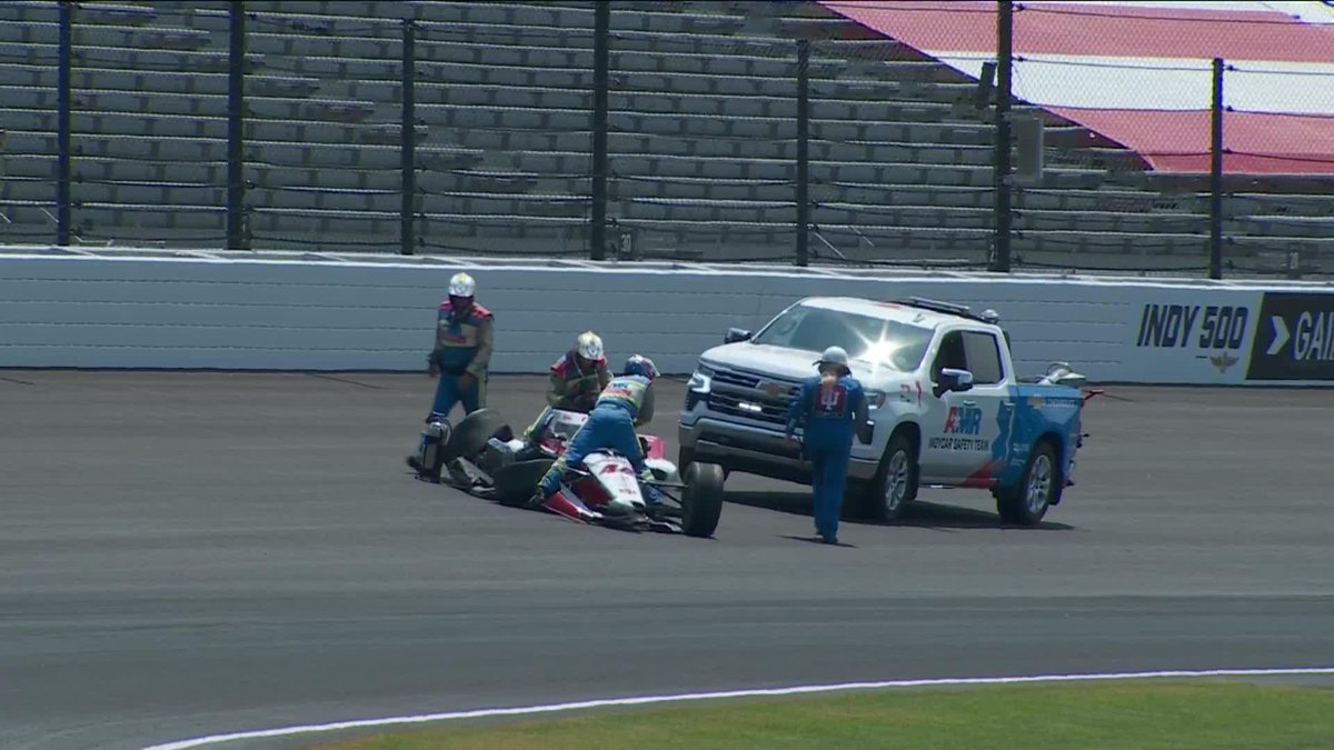 A scary incident in today's #Indy500 practice. Katherine Legge has been seen and released following the incident. #INDYCAR // Indianapolis Motor Speedway