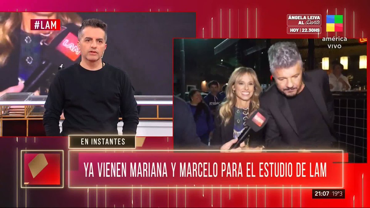 💣Marcelo Tinelli y Mariana Fabbiani visitan #LAM 👉 Los conductores cuentan detalles exclusivos de su vuelta a la televisión por la pantalla de América. Cc #LAM en América TV 📺 ElEjercitoDeLAM A N G E L