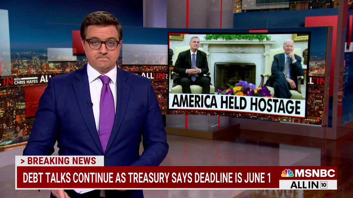 .Chris Hayes on what's behind the GOP debt fight: "The Republican calculus is simple: Spend like there's no tomorrow when you're in power because it helps you politically. When you're out of power, do everything possible to stop Democrats from spending in order to hurt them" 1/2