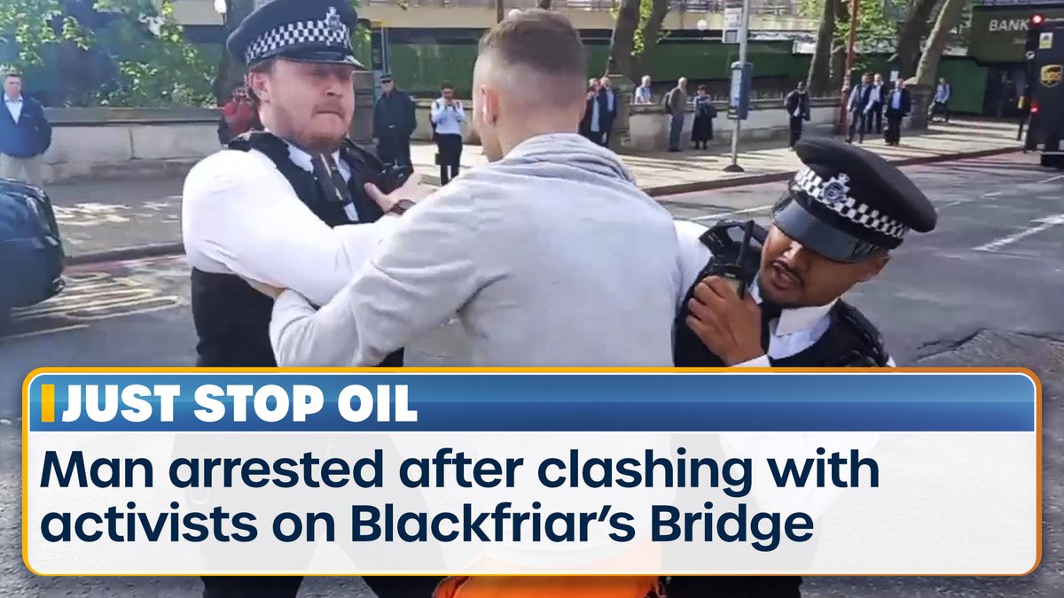 BREAKING: Police have arrested an enraged motorist who clashed with Just Stop Oil activists who blocked London's Blackfriar's Bridge.