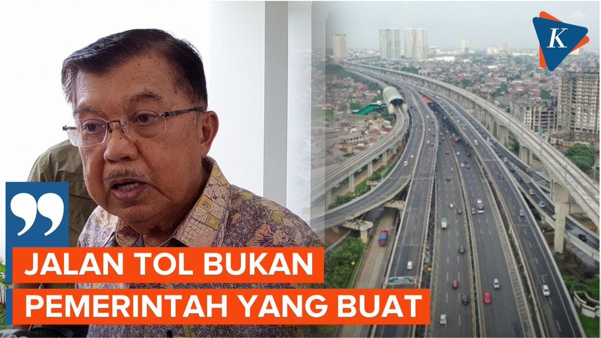 Jusuf Kalla: Jalan Tol Bukan Pemerintah yang Buat, tapi Swasta Jusuf Kalla meluruskan pernyataannya yang mengkritik pemerintah lebih suka membangun jalan tol. Pembangunan jalan tol tetap perlu, namun pemeliharaan jalan nasional tetap harus diperhatikan. < #JusufKalla #JalanTol