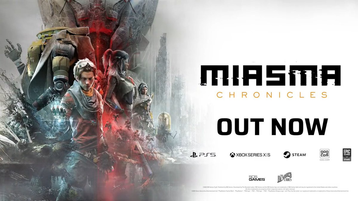 The Fate of the World Is in Your Fingers ⚡ Miasma Chronicles, the tactical turn-based RPG from the teams at The Bearded Ladies and 505 Games is AVAILABLE NOW on PS5, Xbox Series X|S, Steam and Epic Games. #MiasmaChronicles
