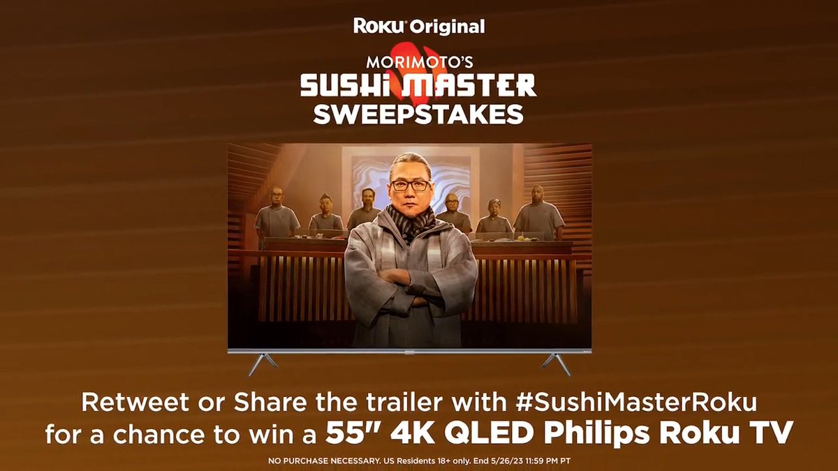 The world’s first sushi competition arrives on June 16! To celebrate @Chef_Morimoto’s #SushiMaster, we’re giving away a new TV. RT and reply with #SushiMasterRoku for a chance to win 🍣