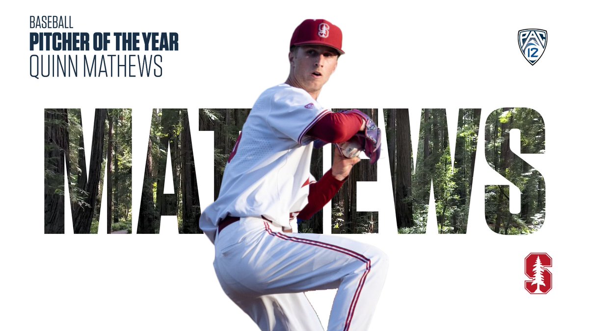 #Pac12BSB Pitcher of the Year: Quinn Mathews 🌲 Full release ➡️ #GoStanford | Stanford Baseball