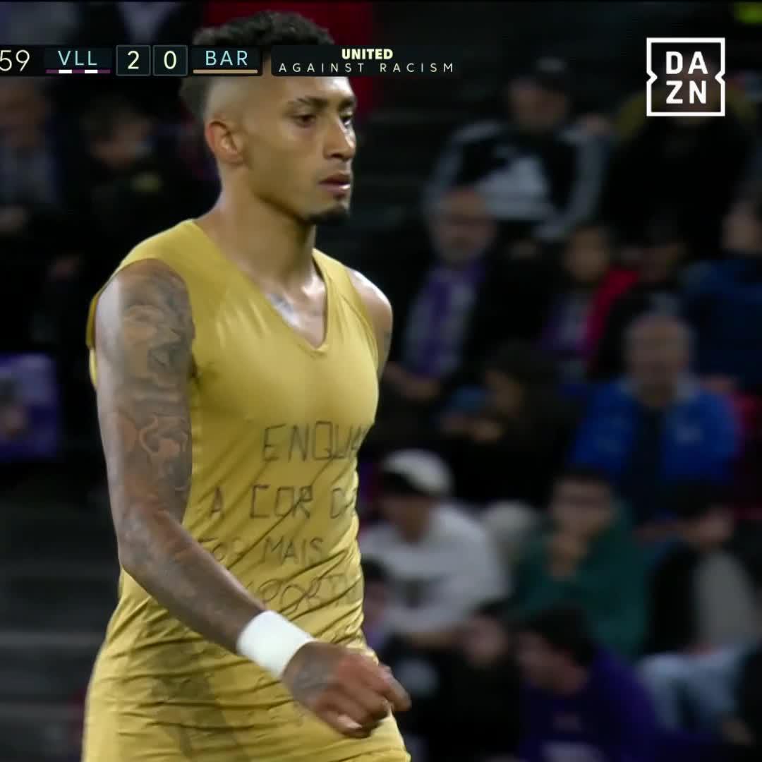 💬 "So lange die Farbe der Haut wichtiger ist als das Leuchten der Augen, wird es Krieg geben." - Raphinhas Statement zu den jüngsten Vorfällen #DAZNmoment #LaLiga