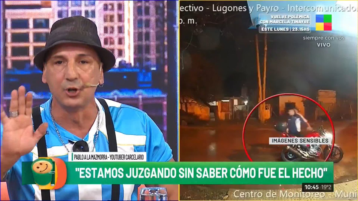 America TV pone un delincuente (youtuber carcelario) a disertar sobre el accionar del policía que bajó a uno de los suyos.