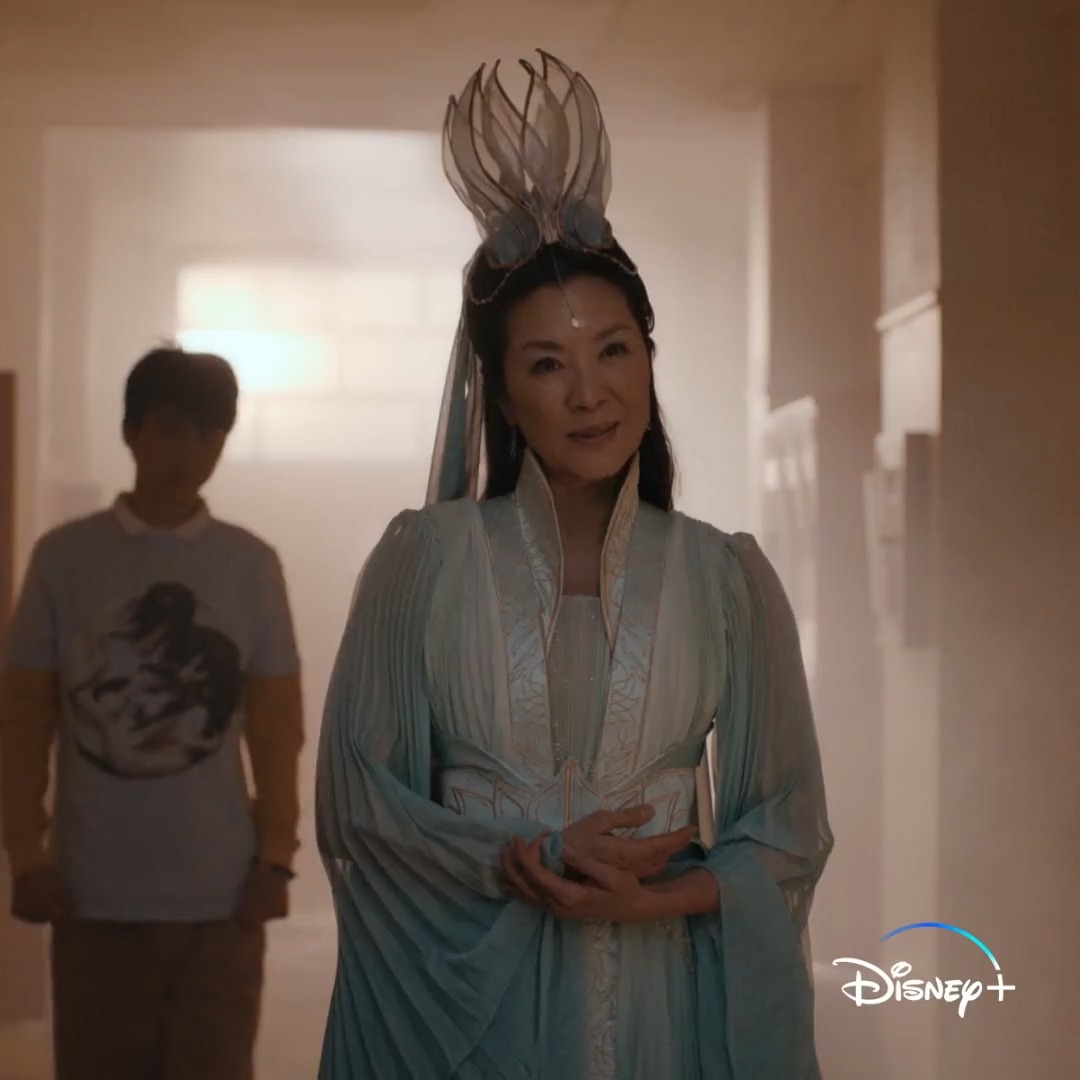An entrance suited for a goddess. ✨ Catch all the action in #AmericanBornChinese, now streaming on Disney+.