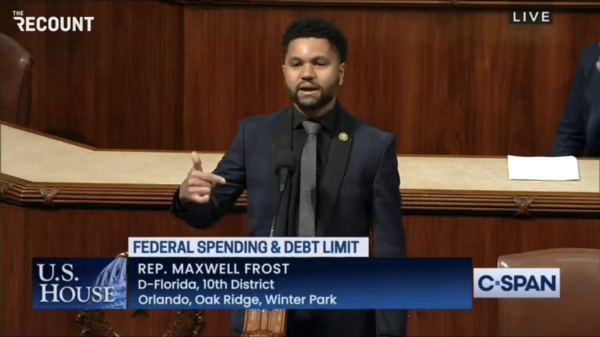 Rep. Maxwell Frost (D-FL) calls out Republicans who “clowned” him for “not having best credit … and being denied an apartment”: “Imagine the hypocrisy of poor-shaming working people for trying to pay off their debts, and then turn around and refuse to pay the country’s debt.”
