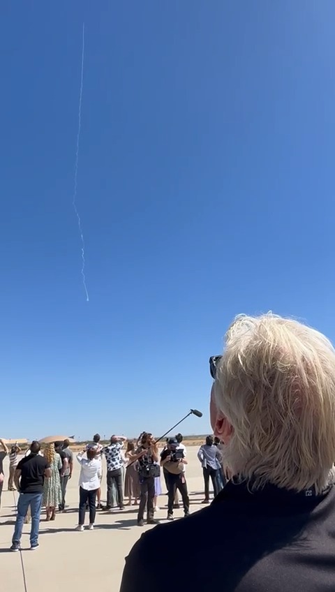 Proud to be at Spaceport America as @VirginGalactic flew back to space today: #Unity25