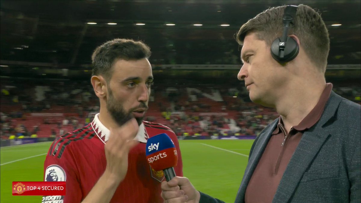 🗣️ “We know it means a lot for us. We know they are happy for Liverpool to not be there.” Bruno Fernandes on stopping Liverpool from qualifying for the UEFA Champions League. 👀