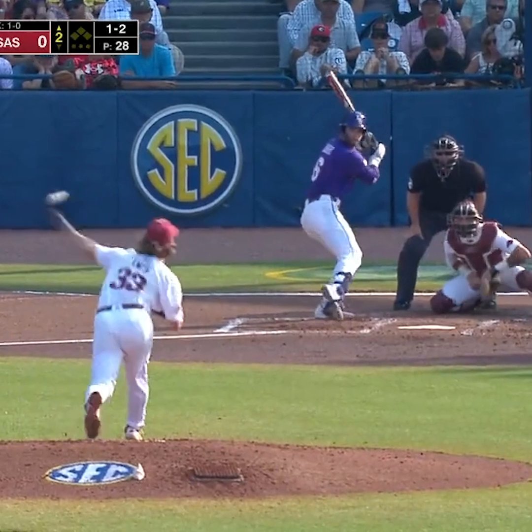 Hogs throwing heat ⛽️🔥 All 1️⃣7️⃣ Arkansas Baseball strikeouts vs. LSU: