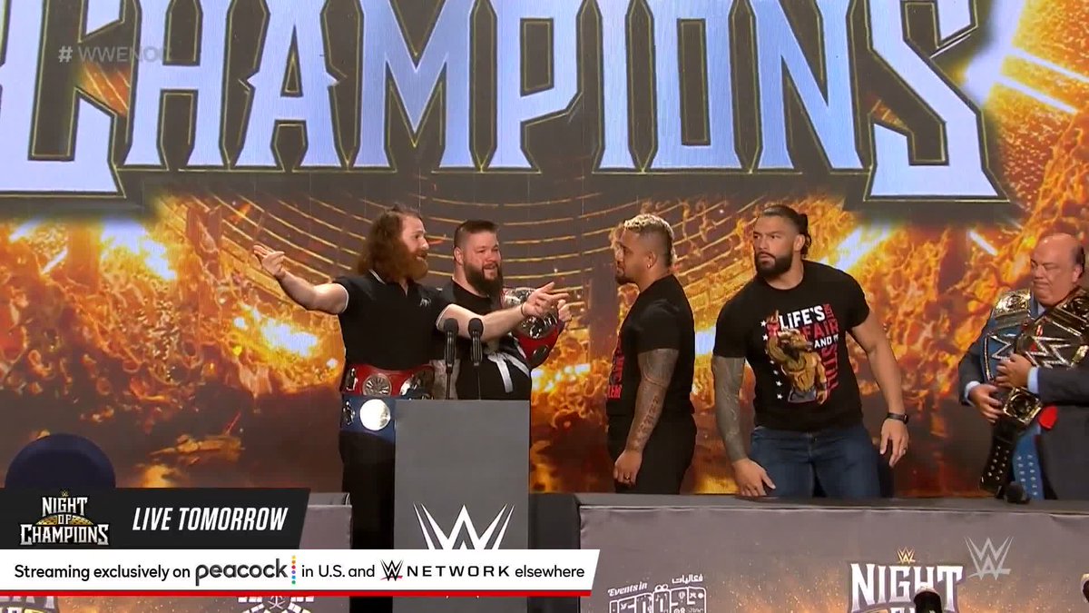 WOW! Roman Reigns and Solo just walked out of the #WWENOC Media Event! 😳 Paul Heyman
