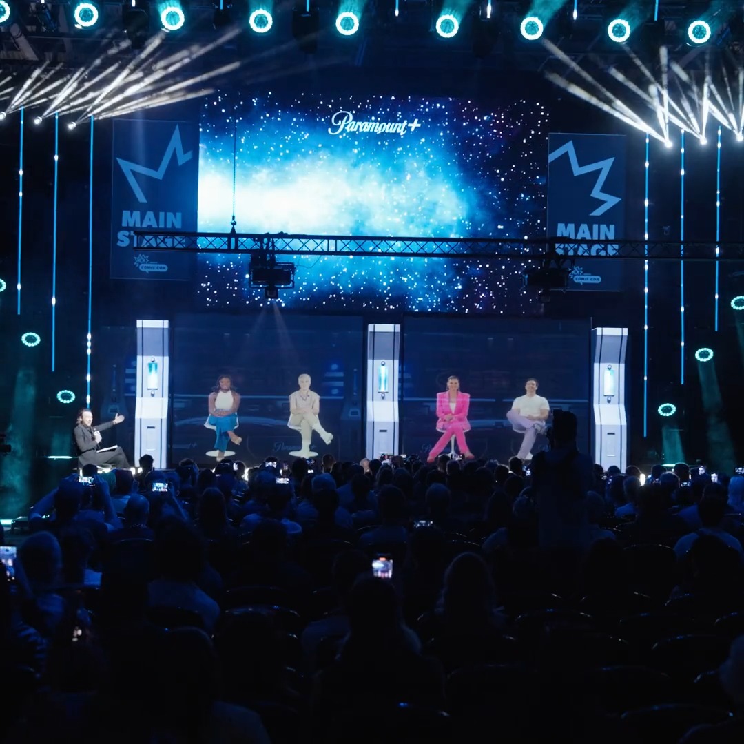 All hands report to the transporter room! Watch as the cast of #StarTrek #StrangeNewWorlds beams into MCM Comic Con. #MCMComicCon